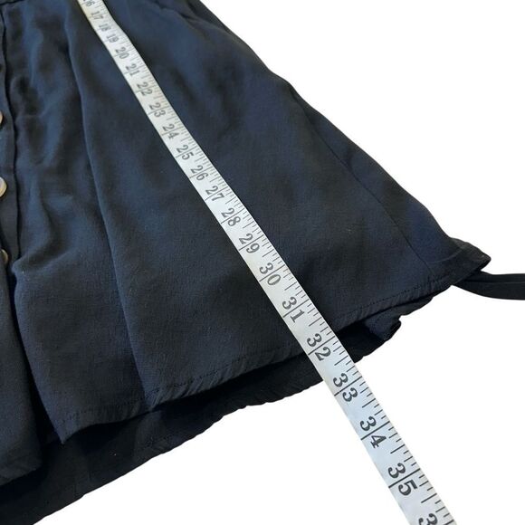 Shades of Blonde Black Fit and Flare Black Button-Down Dress Ruffle Sleeves XS - Picture 9 of 9